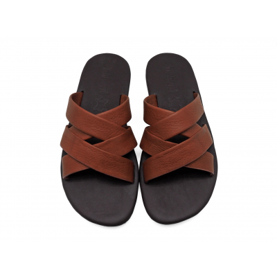 Men Sandals SKT-46 Brown Chamois Leather